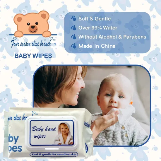 Toallitas húmedas y secas faciales desechables para bebés hechas de algodón puro para pieles sensibles al bebé